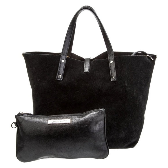 NEW RARE Tiffany Reversible Women's Leather Suede Handbag Black - Picture 2 of 4